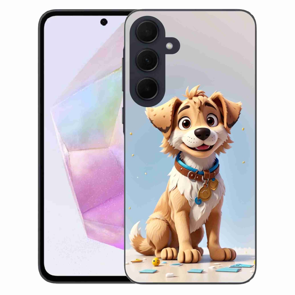Zselés borítás mmCase Samsung Galaxy A35 5G - rajzfilm kiskutya számára