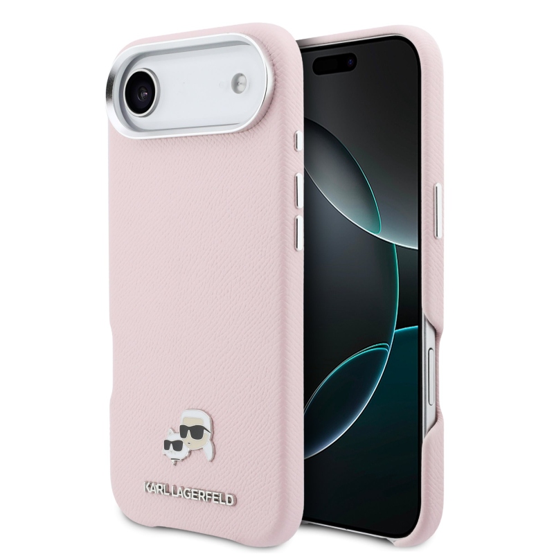 Karl Lagerfeld PU Karl és Choupette fejek Pins MagSafe hátlapi borító iPhone Air rózsaszínhez