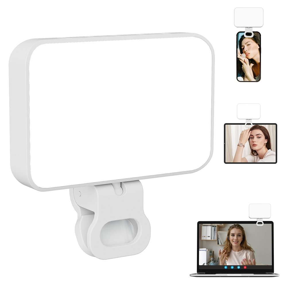 LED mobiltelefon-világítás csipesszel - fehér