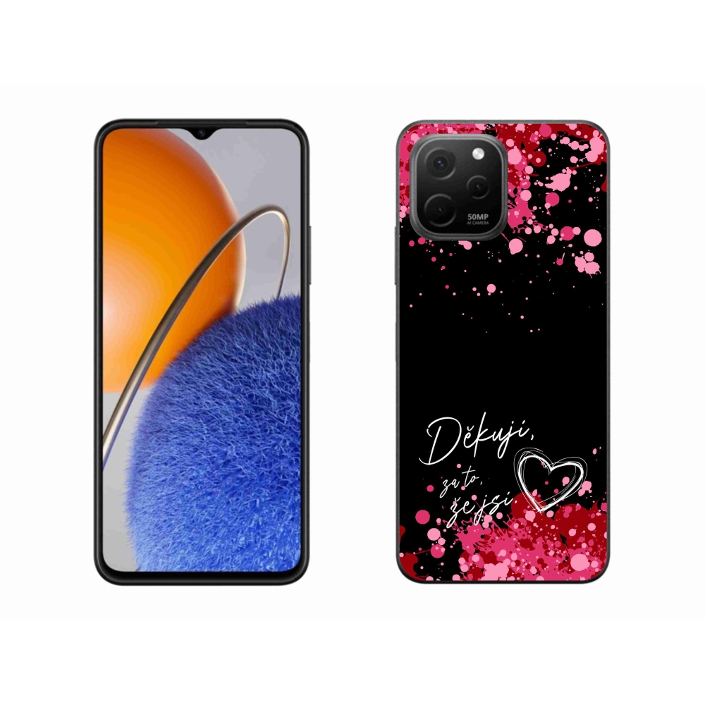 Gél borító mmCase a Huawei Nova Y61 készülékhez - text in love 2 fekete háttér