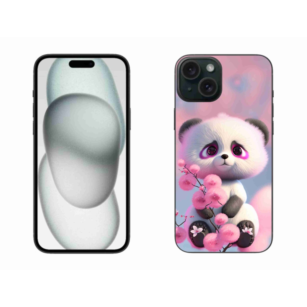 Gél védőhuzat mmCase iPhone 15 Plus készülékhez - aranyos panda 1