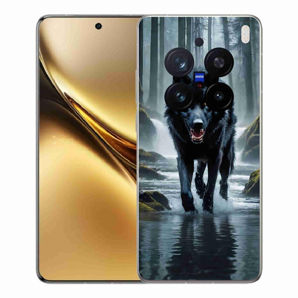 Zselés borítás mmCase a Vivo X200 Pro 5G készülékhez - fekete farkas