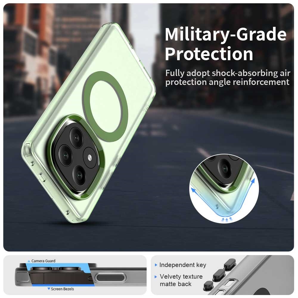 Candy zselés tok MagSafe-val Xiaomi Redmi Note 14 Pro+ 5G - zöld