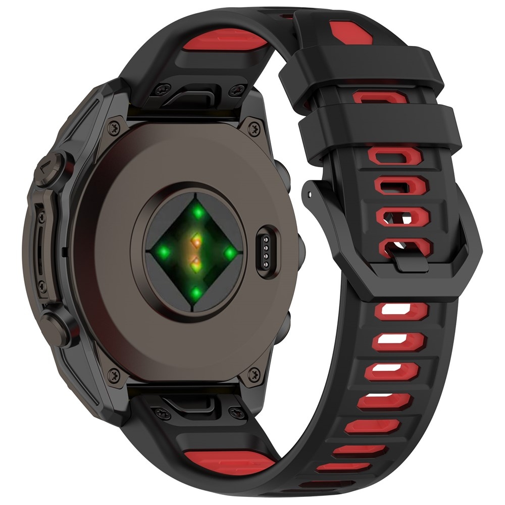 Scheme szilikon karkötő, 22 mm, Garmin Fenix 8 Pro 47 mm/Fenix 8 47 mm modellekhez – fekete/piros