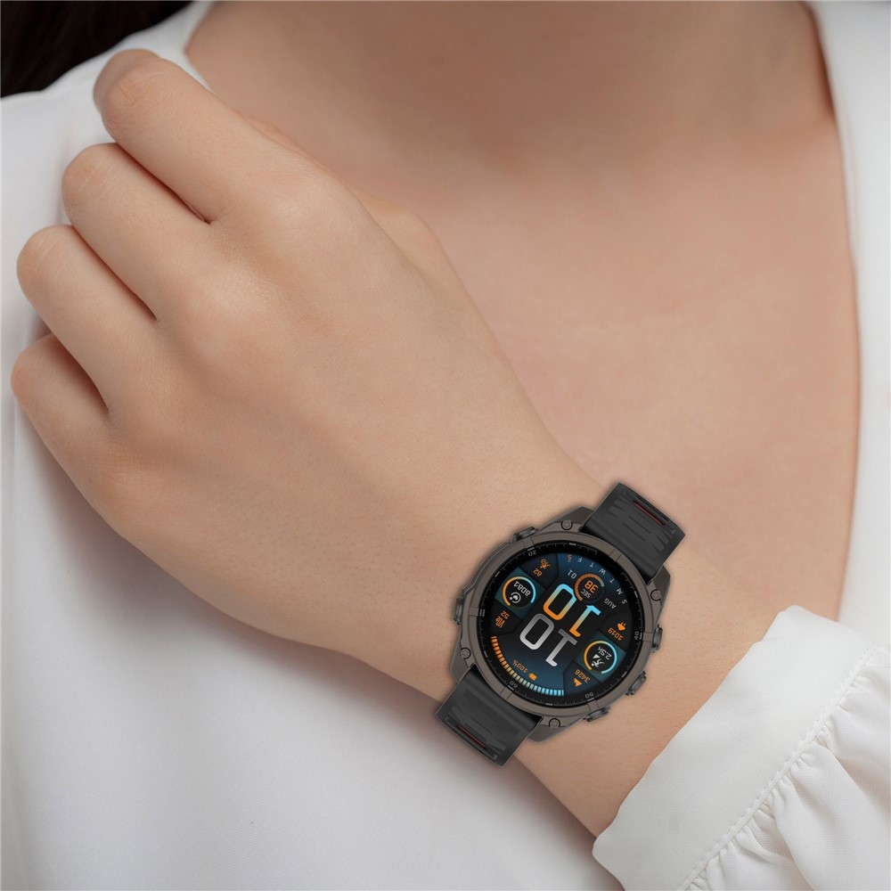 Scheme szilikon karkötő, 22 mm, Garmin Fenix 8 Pro 47 mm/Fenix 8 47 mm modellekhez – fekete/piros