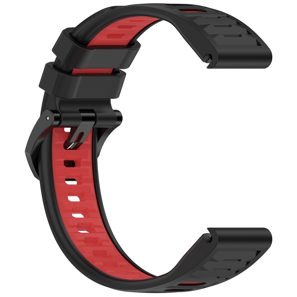 Scheme szilikon karkötő, 22 mm, Garmin Fenix 8 Pro 47 mm/Fenix 8 47 mm modellekhez – fekete/piros