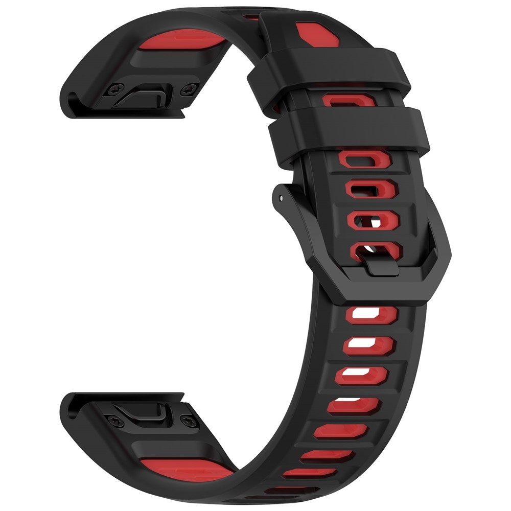 Scheme szilikon karkötő, 22 mm, Garmin Fenix 8 Pro 47 mm/Fenix 8 47 mm modellekhez – fekete/piros