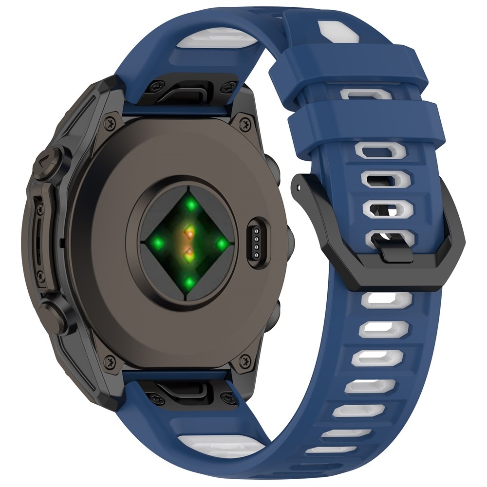 Scheme szilikon karkötő, 22 mm, Garmin Fenix 8 Pro 47 mm/Fenix 8 47 mm modellekhez – kék/fehér