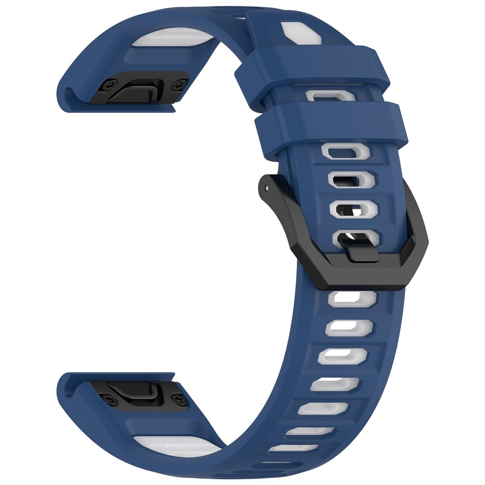 Scheme szilikon karkötő, 22 mm, Garmin Fenix 8 Pro 47 mm/Fenix 8 47 mm modellekhez – kék/fehér