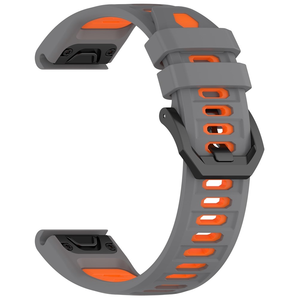 Scheme szilikon karkötő, 22 mm, Garmin Fenix 8 Pro 47 mm/Fenix 8 47 mm-hez – szürke/narancssárga