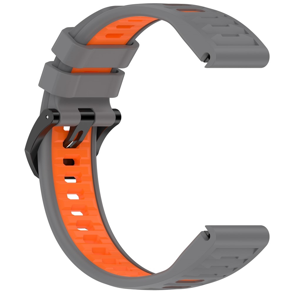 Scheme szilikon karkötő, 22 mm, Garmin Fenix 8 Pro 47 mm/Fenix 8 47 mm-hez – szürke/narancssárga