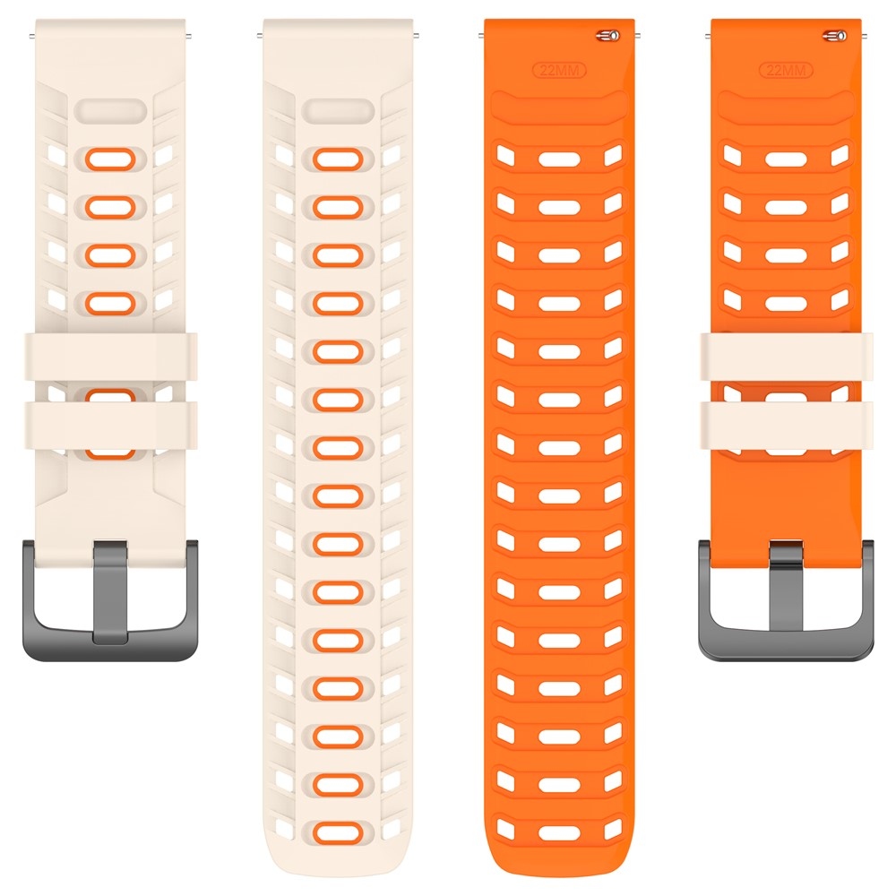 Scheme 22 mm-es szilikon karkötő a Garmin Forerunner 970/Forerunner 570 47 mm/265 modellekhez – bézs/narancssárga
