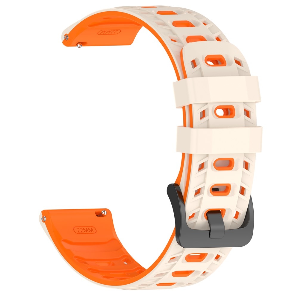 Scheme 22 mm-es szilikon karkötő a Garmin Forerunner 970/Forerunner 570 47 mm/265 modellekhez – bézs/narancssárga