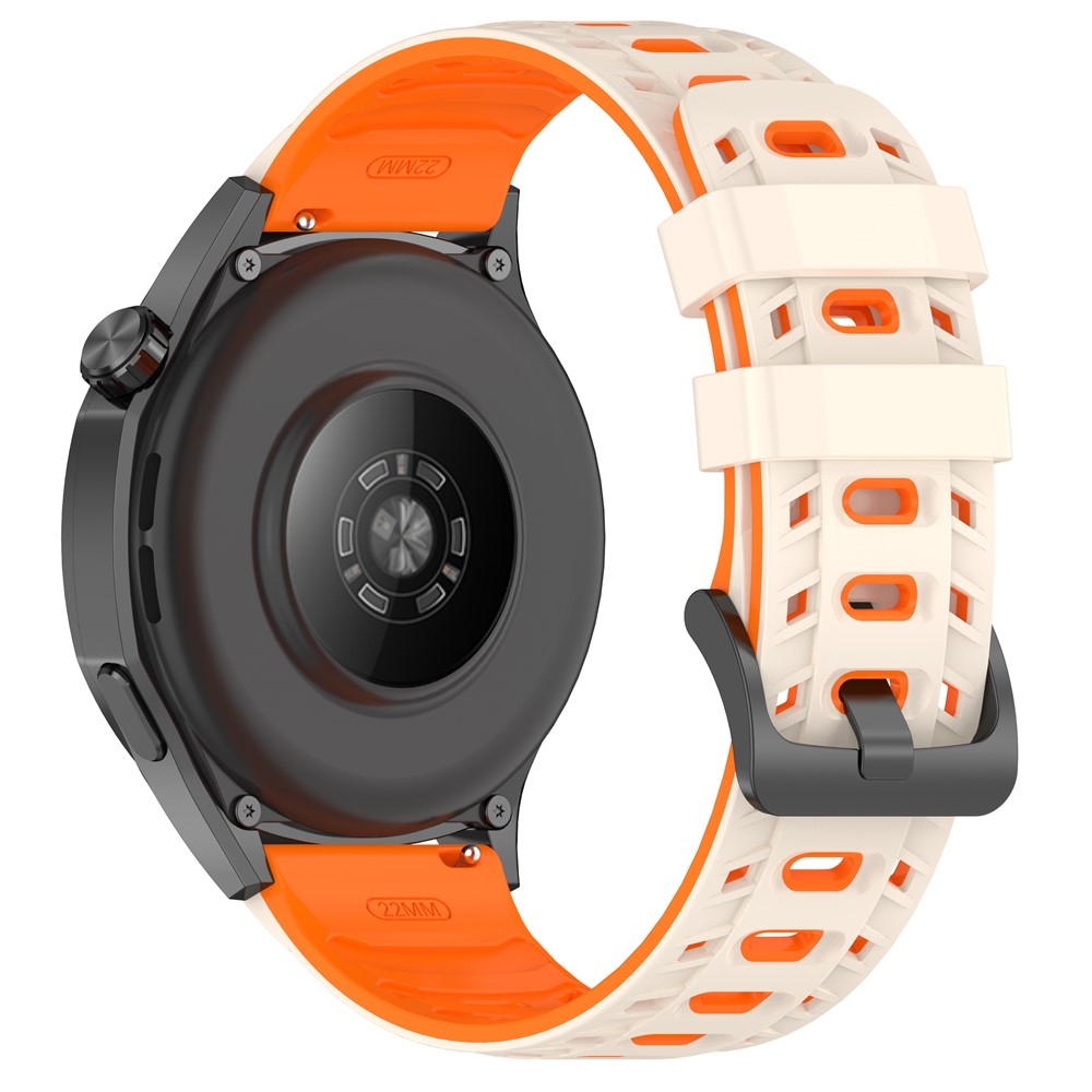 Scheme 22 mm-es szilikon karkötő a Garmin Forerunner 970/Forerunner 570 47 mm/265 modellekhez – bézs/narancssárga