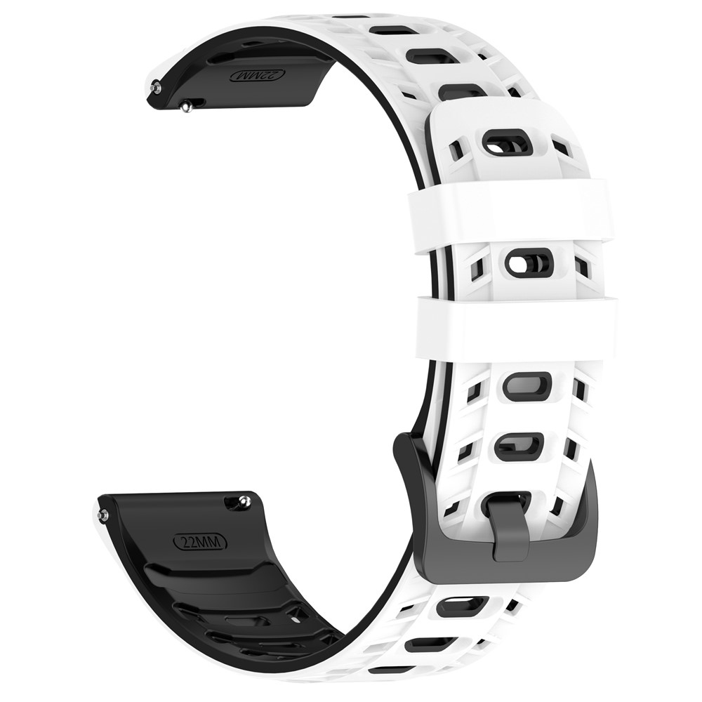 Scheme 22 mm-es szilikon karkötő a Garmin Forerunner 970/Forerunner 570 47 mm/265 modellekhez – fehér/fekete