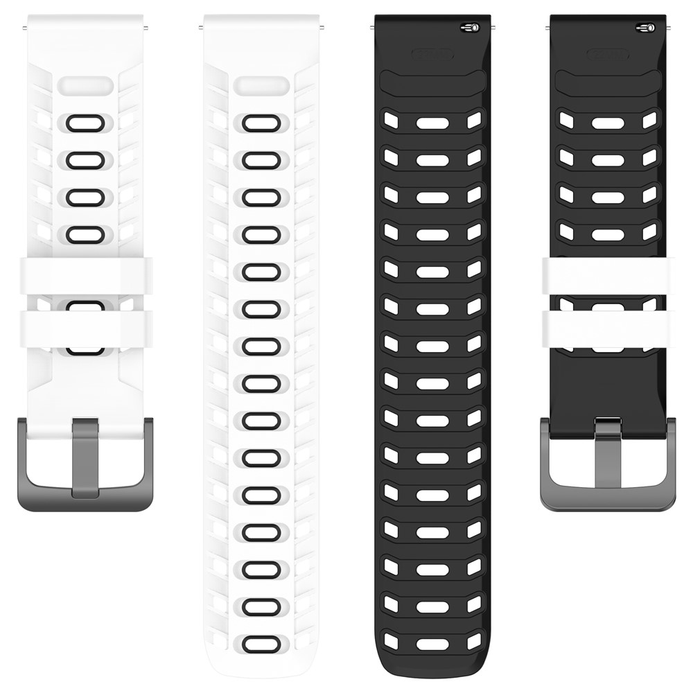 Scheme 22 mm-es szilikon karkötő a Garmin Forerunner 970/Forerunner 570 47 mm/265 modellekhez – fehér/fekete