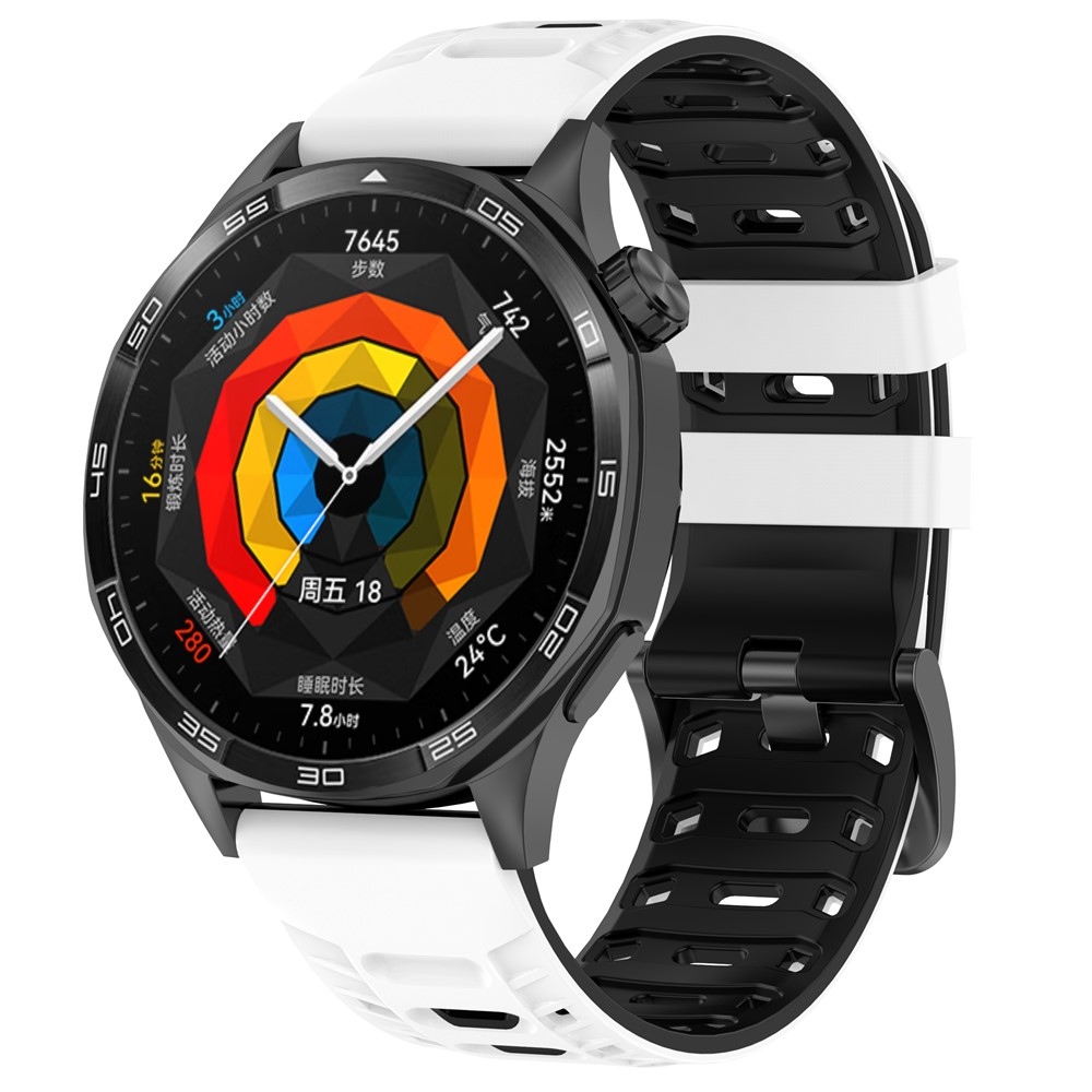 Scheme 22 mm-es szilikon karkötő a Garmin Forerunner 970/Forerunner 570 47 mm/265 modellekhez – fehér/fekete