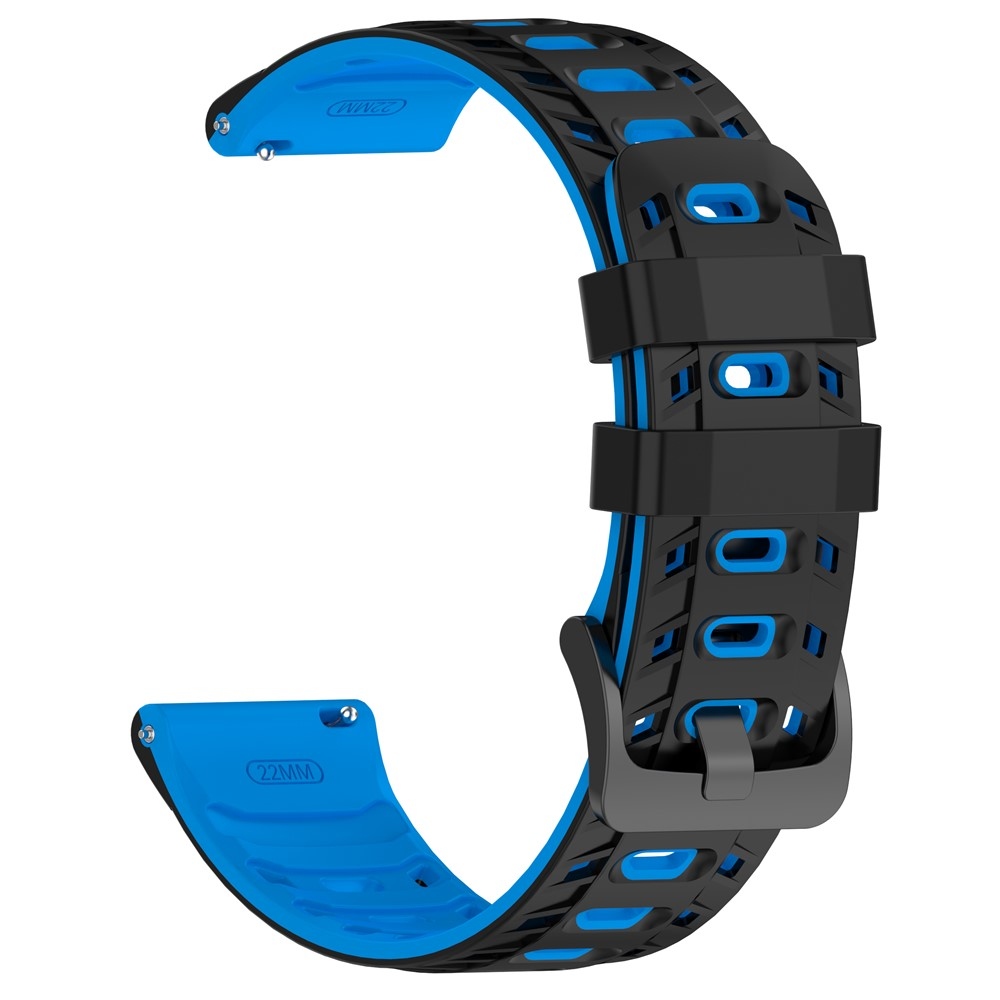Scheme 22 mm-es szilikon karkötő a Garmin Forerunner 970/Forerunner 570 47 mm/265 modellekhez – fekete/kék