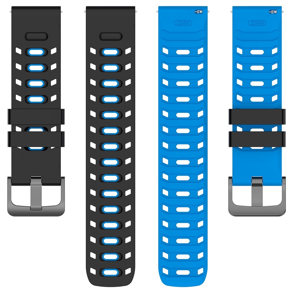Scheme 22 mm-es szilikon karkötő a Garmin Forerunner 970/Forerunner 570 47 mm/265 modellekhez – fekete/kék