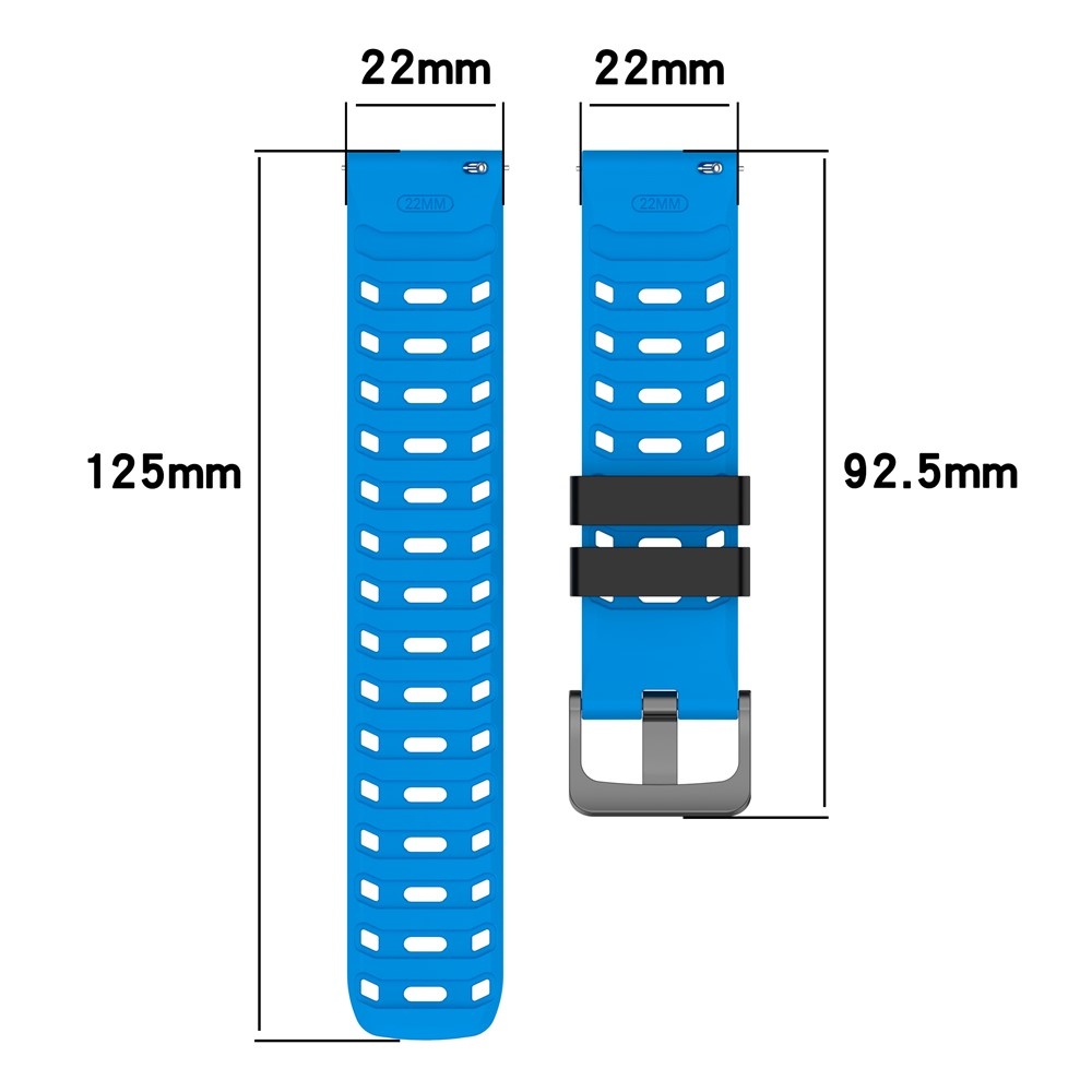 Scheme 22 mm-es szilikon karkötő a Garmin Forerunner 970/Forerunner 570 47 mm/265 modellekhez – fekete/kék