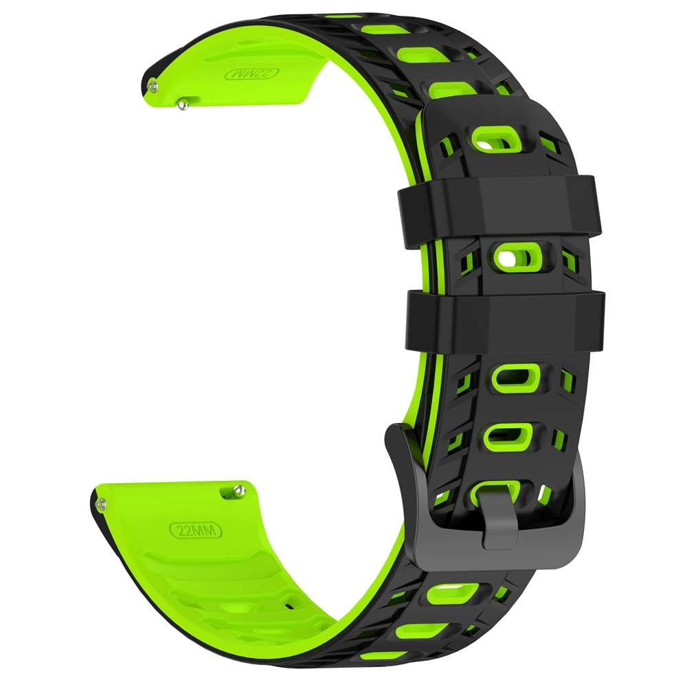 Scheme 22 mm-es szilikon karkötő a Garmin Forerunner 970/Forerunner 570 47 mm/265 modellekhez – fekete/zöld