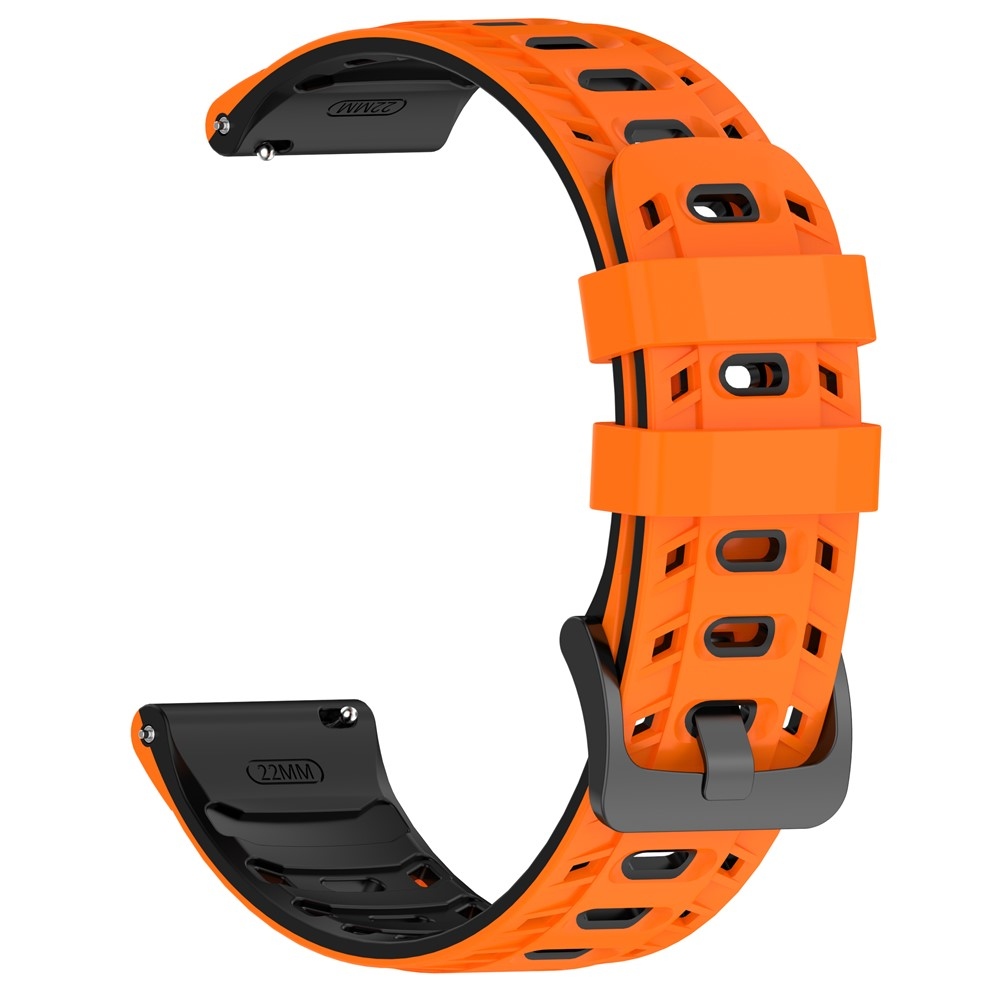 Scheme szilikon karkötő, 22 mm, Garmin Forerunner 970/Forerunner 570 47 mm/265 modellhez – narancssárga/fekete
