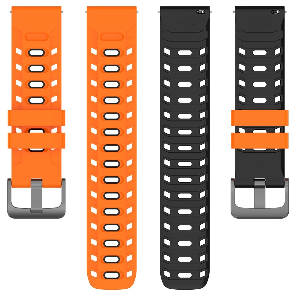Scheme szilikon karkötő, 22 mm, Garmin Forerunner 970/Forerunner 570 47 mm/265 modellhez – narancssárga/fekete