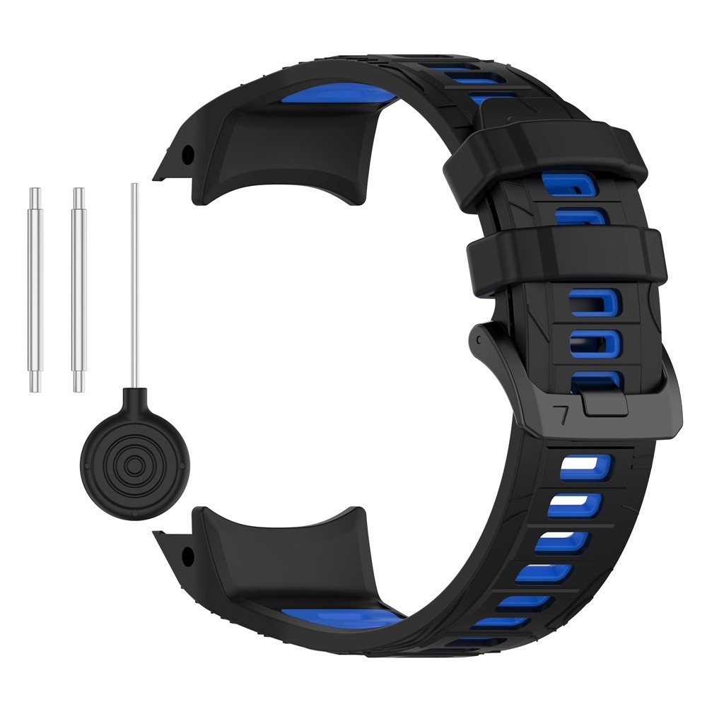 Scheme szilikon karkötő, 22 mm, Garmin Instinct 3 45 mm/Instinct 3 Solar 45 mm modellekhez – fekete/kék