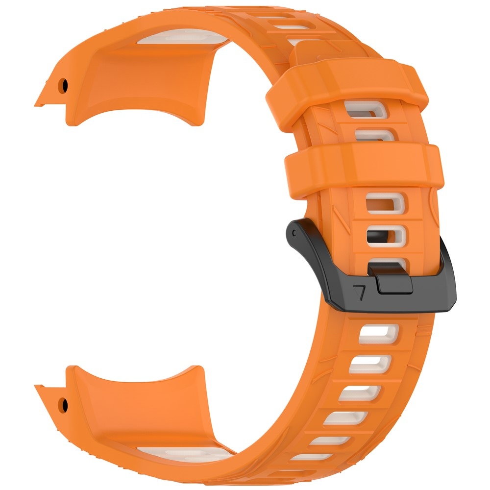 Scheme szilikon karkötő, 22 mm, Garmin Instinct 3 45 mm/Instinct 3 Solar 45 mm modellekhez – narancssárga/bézs