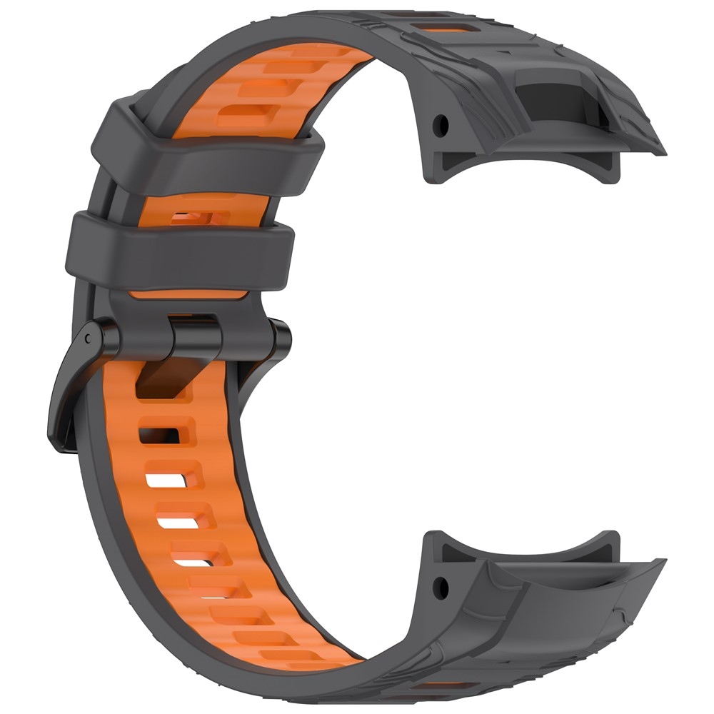 Scheme szilikon karkötő, 22 mm, Garmin Instinct 3 45 mm/Instinct 3 Solar 45 mm modellekhez – szürke/narancssárga