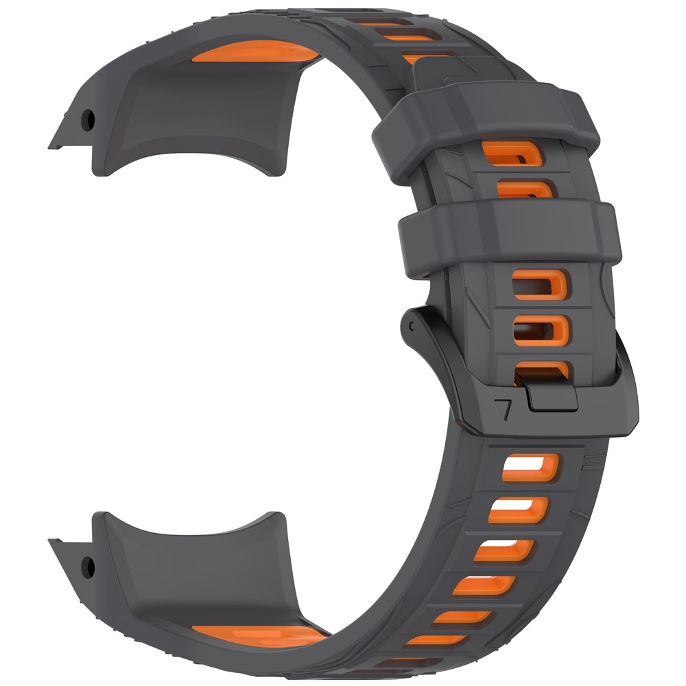 Scheme szilikon karkötő, 22 mm, Garmin Instinct 3 45 mm/Instinct 3 Solar 45 mm modellekhez – szürke/narancssárga