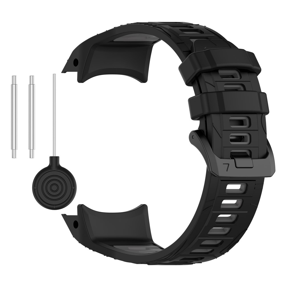 Scheme szilikon karkötő, 26 mm, Garmin Instinct 3 50 mm/Instinct 3 Solar 50 mm modellekhez – fekete/szürke