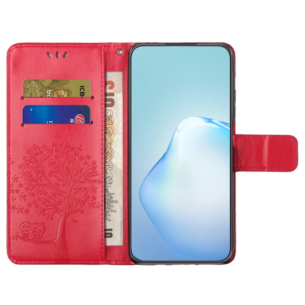 Fás könyv tok Samsung Galaxy S24 készülékhez - piros