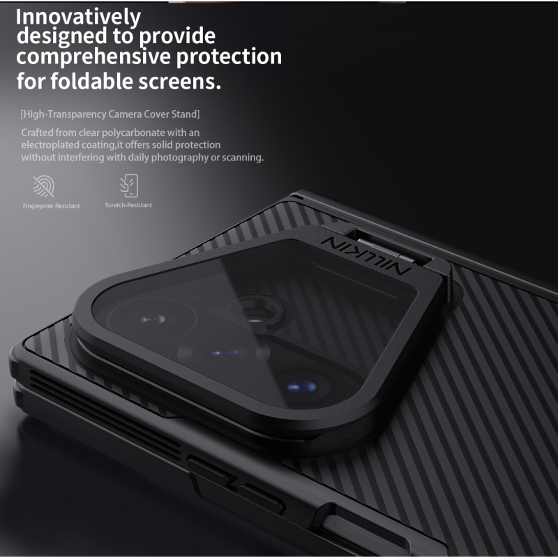 Nillkin CamShield Prop Magnetic (átlátszó lencse) hátsó tok a Samsung Galaxy Z Fold 8-hoz, Ultra Black