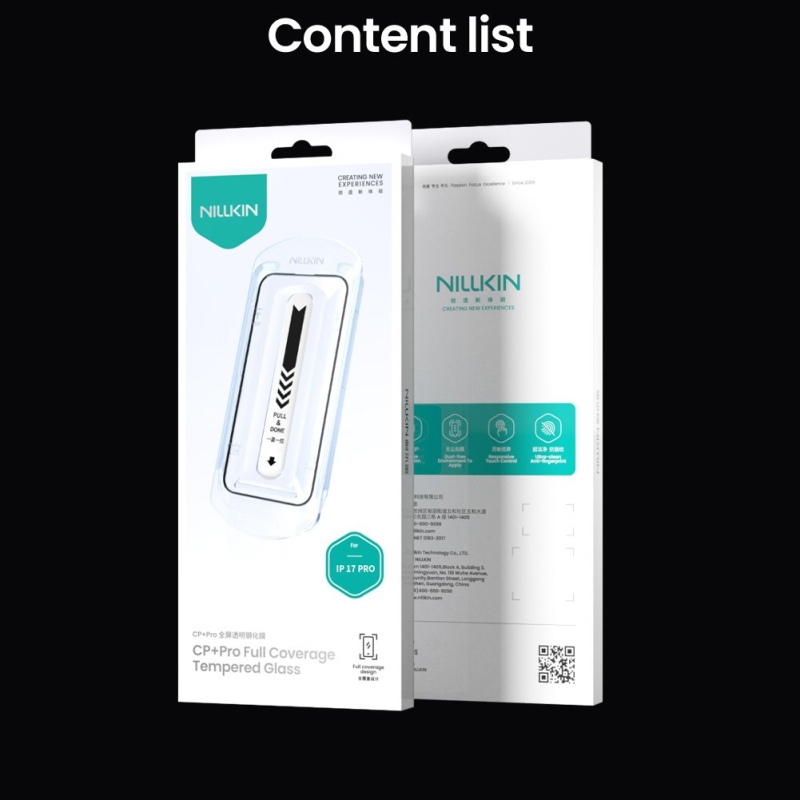 Nillkin edzett üveg 2.5D CP+ PRO fekete Apple iPhone 17 Pro készülékhez (applikátorral)