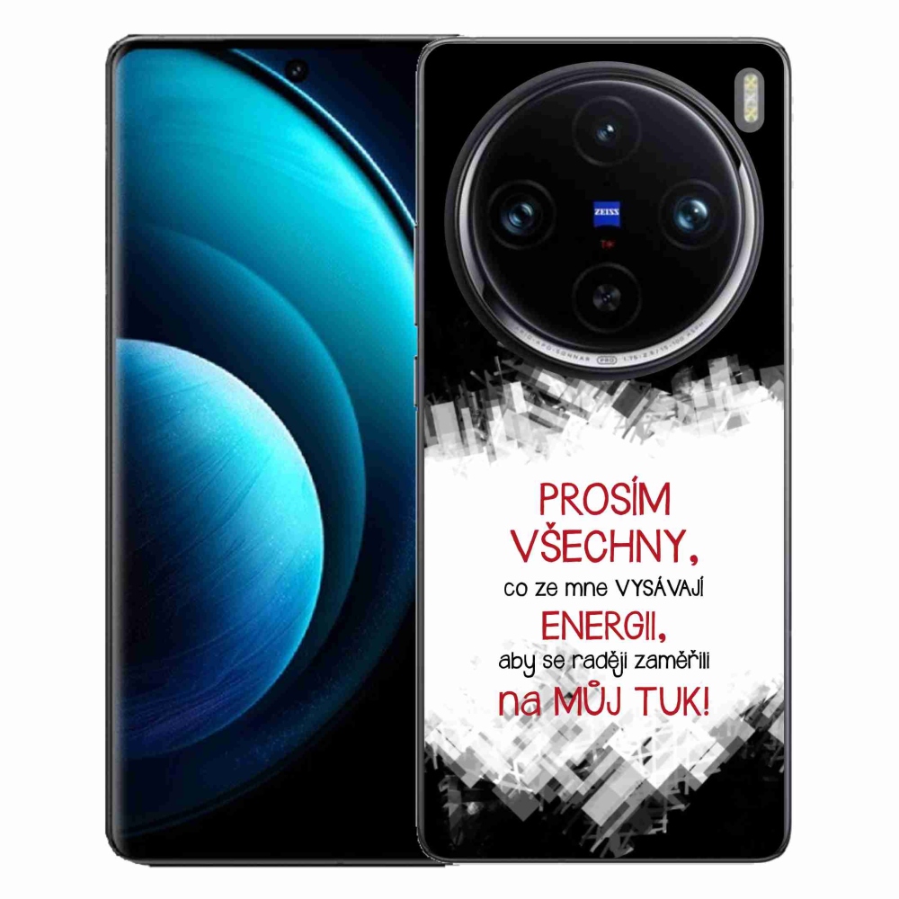 Zselés borító mmCase a Vivo X100 Pro 5G készülékhez - vicces szöveg 1 piros