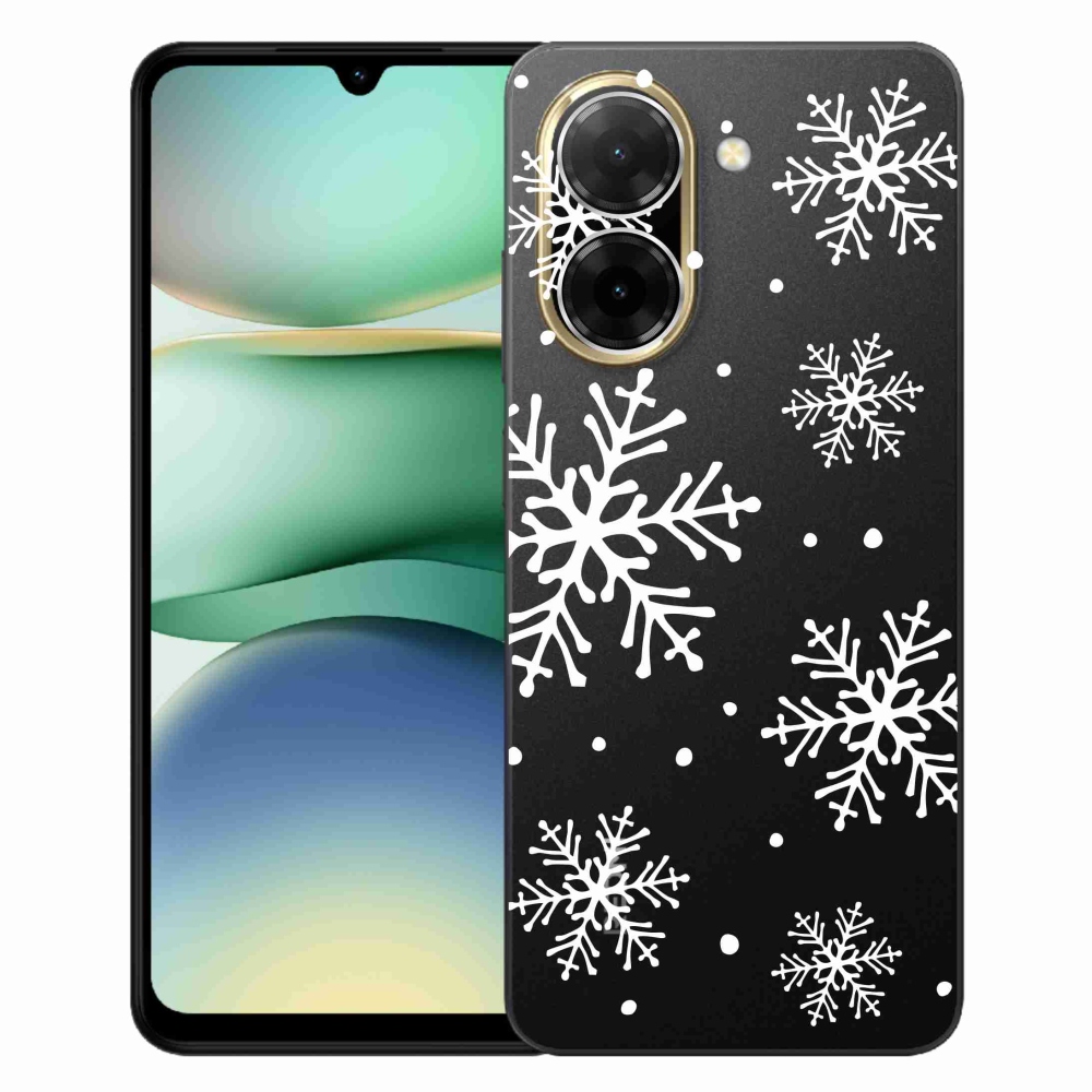 Gél borítás mmCase a Xiaomi Redmi A5 (171.7x77.8x8.3mm) - fehér pelyhek átlátszó háttéren