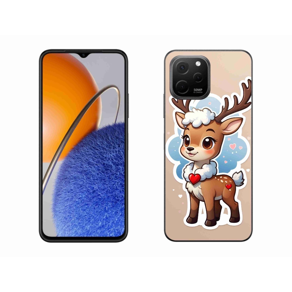 Gél borító mmCase a Huawei Nova Y61 készülékhez - rajzfilm rénszarvas