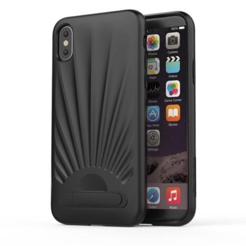 Tengeri zselés tok csuklós állvánnyal iPhone X készülékhez - fekete