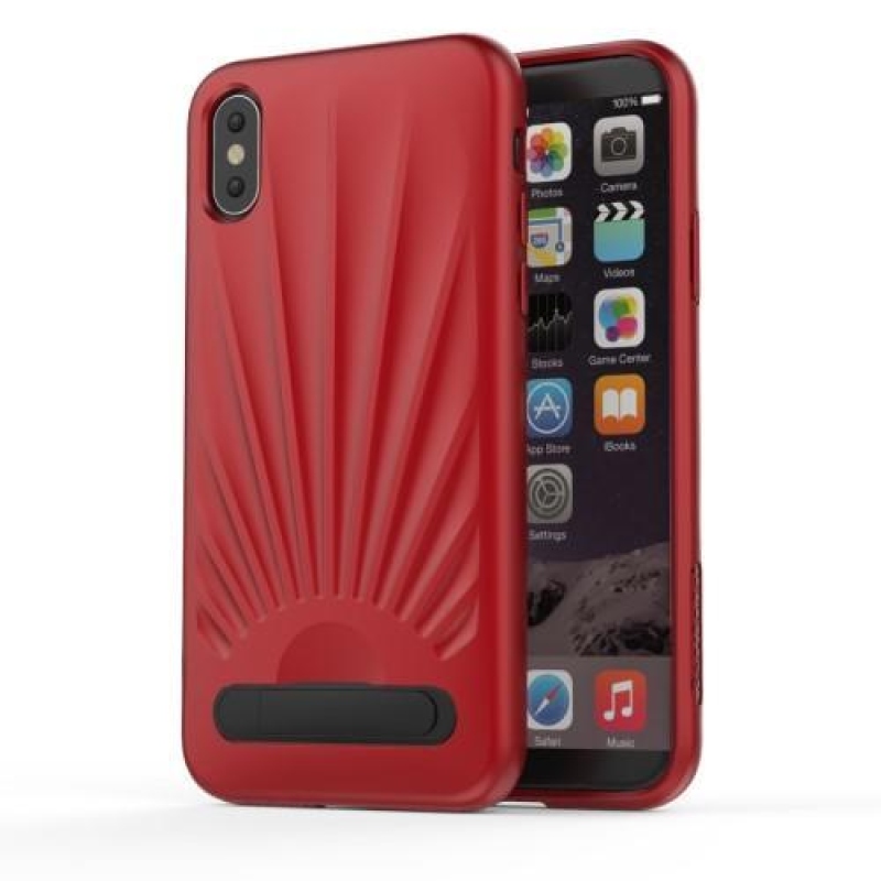 Tengeri zselés tok csuklós állvánnyal iPhone X készülékhez - piros