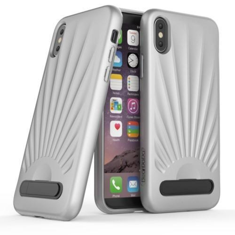 Tengeri zselés tok csuklós állvánnyal iPhone X készülékhez - szürke