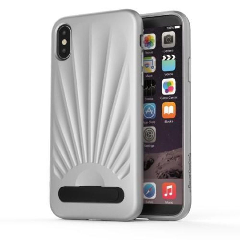 Tengeri zselés tok csuklós állvánnyal iPhone X készülékhez - szürke