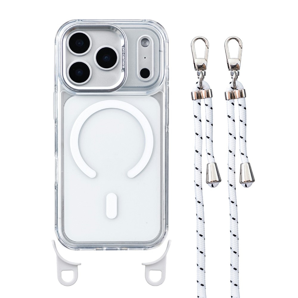 Seamle gél tok merev hátlappal és MagSafe-kompatibilis, zsinórral az iPhone 18 Pro Max/17 Pro Max-hoz – fehér