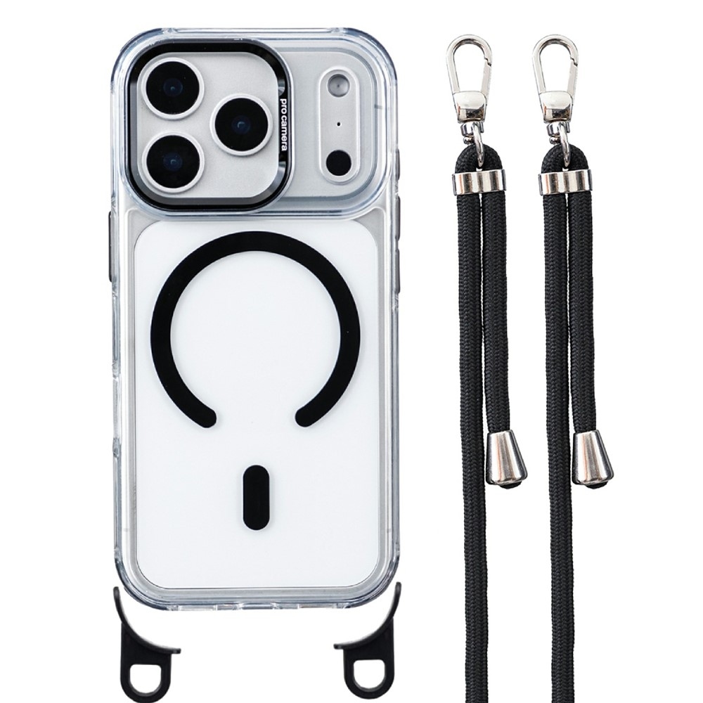 Seamle gél tok merev hátlappal és MagSafe-kompatibilis, zsinórral az iPhone 18 Pro Max/17 Pro Max készülékekhez – fekete