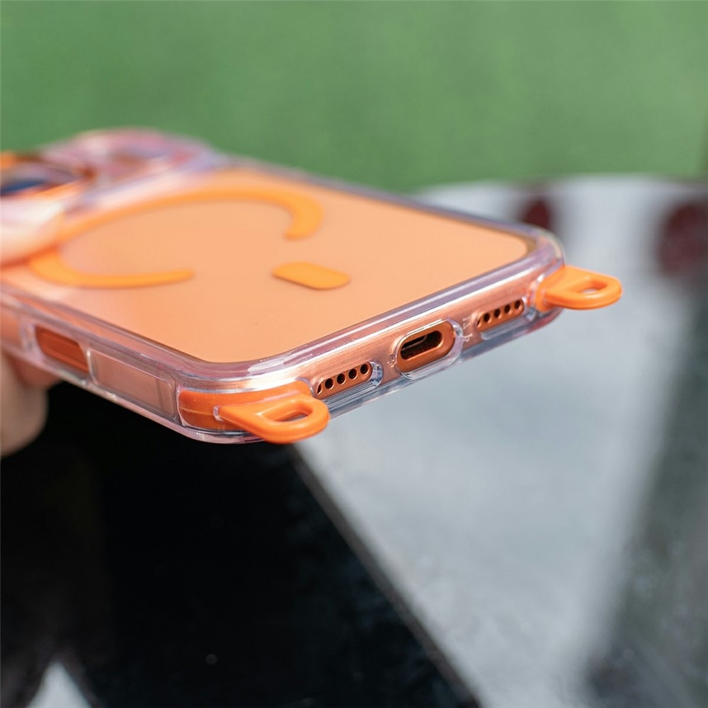 Seamle gél tok merev hátlappal és MagSafe-kompatibilis, zsinórral az iPhone 18 Pro Max/17 Pro Max készülékekhez – narancssárga