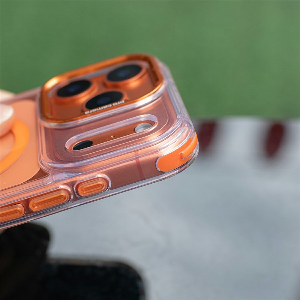 Seamle gél tok merev hátlappal és MagSafe-kompatibilis, zsinórral az iPhone 18 Pro Max/17 Pro Max készülékekhez – narancssárga