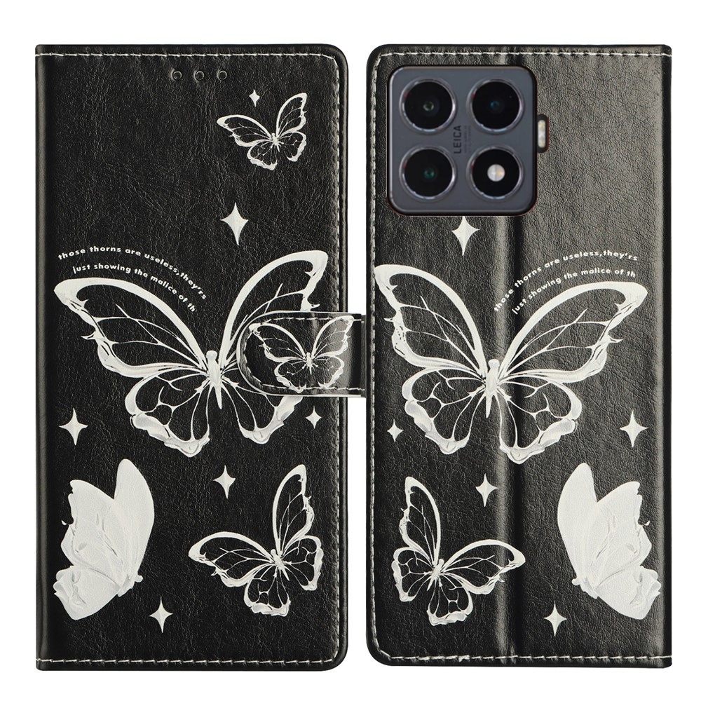 Biztonságos könyv tok Xiaomi 15T Pro - fehér pillangókhoz