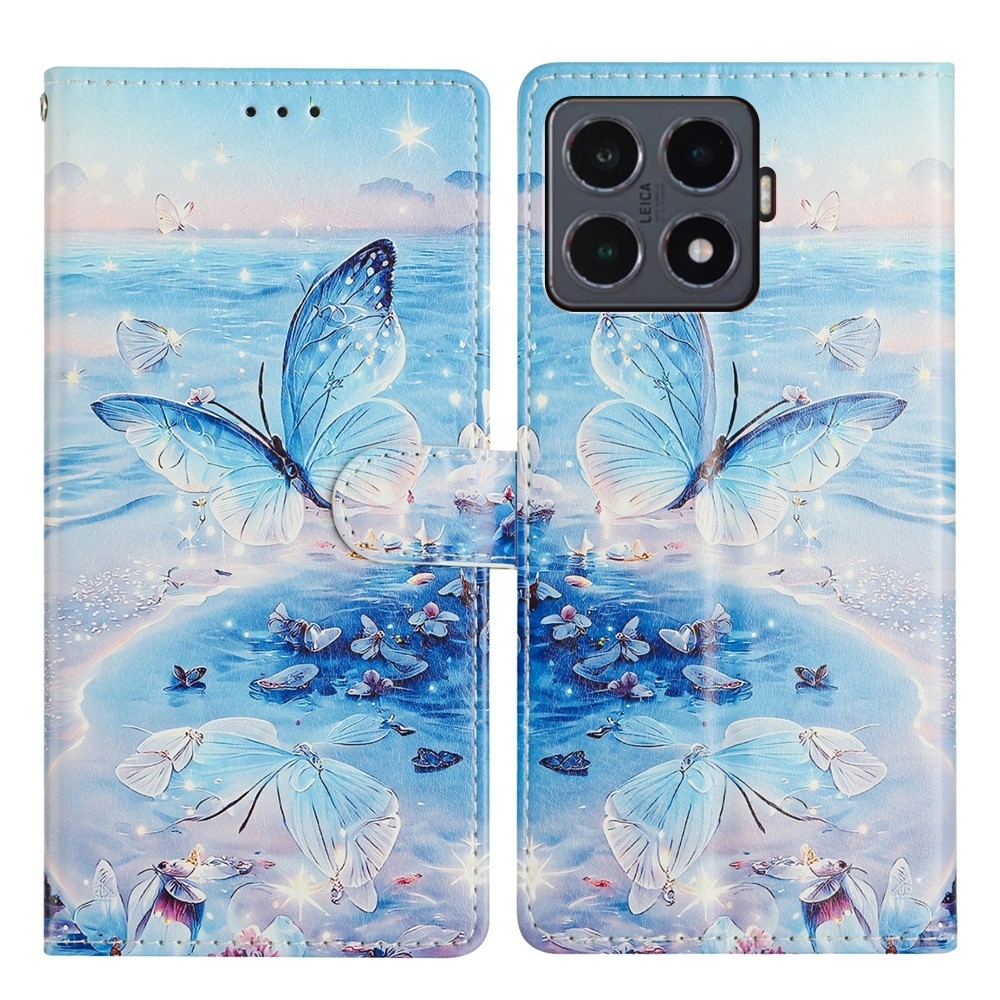 Biztonságos könyv tok Xiaomi 15T Pro - kék pillangókhoz