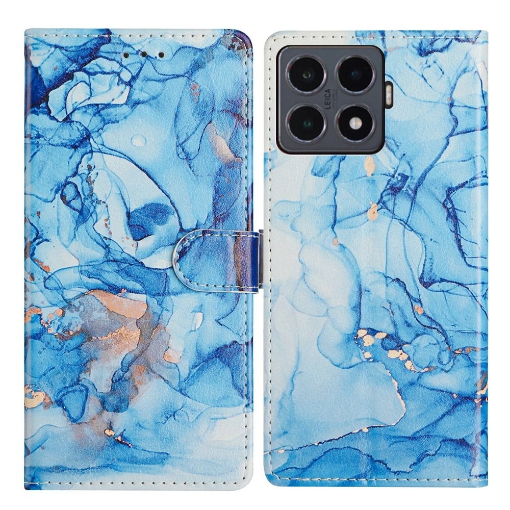 Biztonságos könyvtáska Xiaomi 15T Pro-hoz - kék márvány