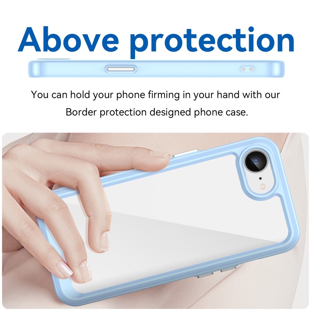 Gél tok fix hátlappal iPhone 16e készülékhez - kék